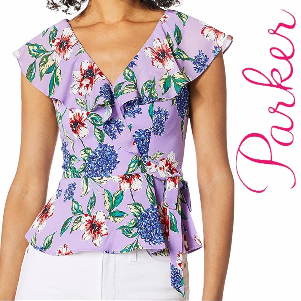 NWT Parker Lais Fleur Ruffle Peplum Blouse, XS - Picture 1 of 14